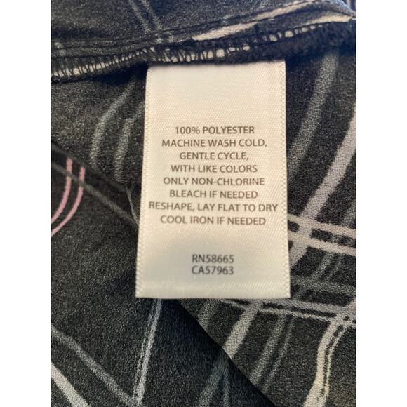 Halogen Hidden Button Long Sleeve V-Neck Top Sz XS/Extra Small Black Multi NWT - Picture 7 of 7